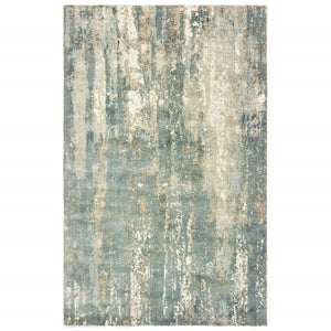 9’ X 12’ Blue And Gray Abstract Splash Indoor Area Rug