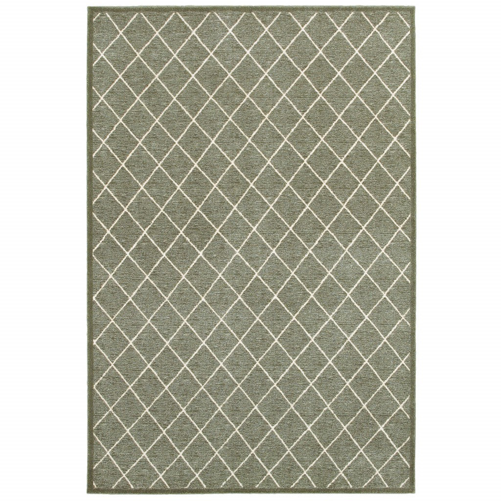 7’ X 10’ Gray And Ivory Diamond Indoor Area Rug - 99fab 