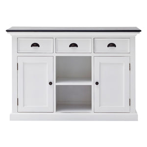 Modern Farmhouse Black And White Large Accent Cabinet