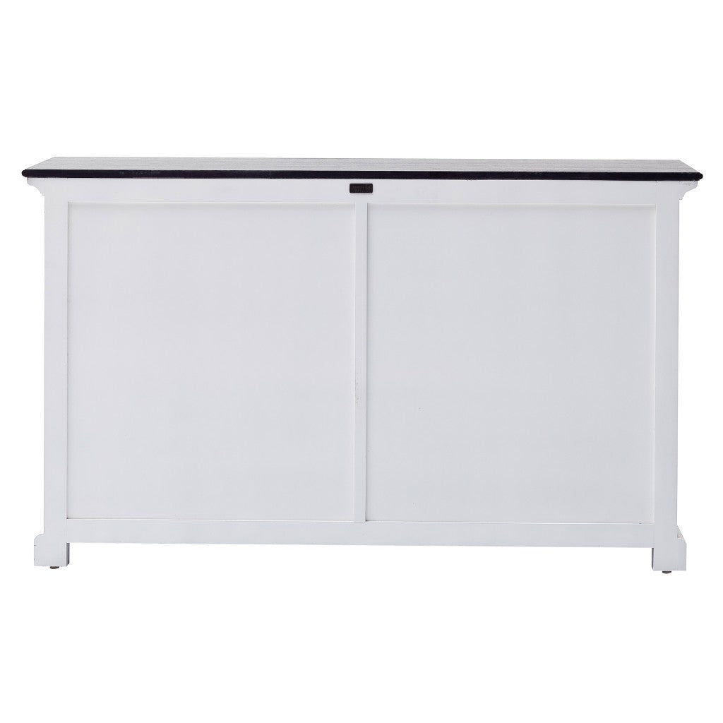 Modern Farmhouse Black And White Buffet Server With Sliding Doors - 99fab 