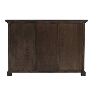 Modern Farmhouse Espresso Wash Large Accent Cabinet With Baskets