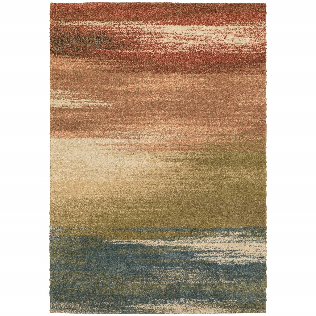 5' X 8' Pink Machine Woven Abstract Colors Indoor Area Rug - 99fab 