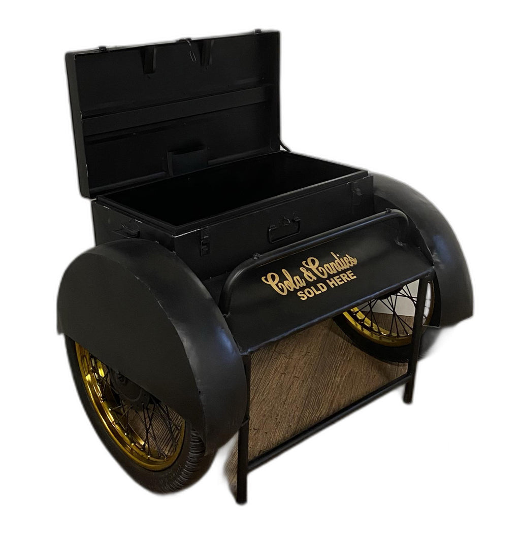 Black Old Time Delivery Box Table With Storage - 99fab 