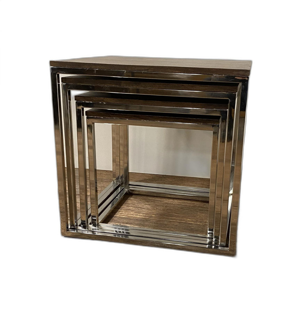 Set Of 4 Modern Rustic Nesting Accent Tables - 99fab 