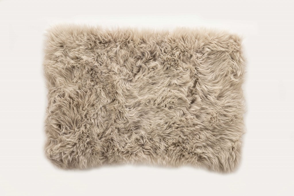 2' X 5' Taupe Natural Rectangular Sheepskin Area Rug - 99fab 