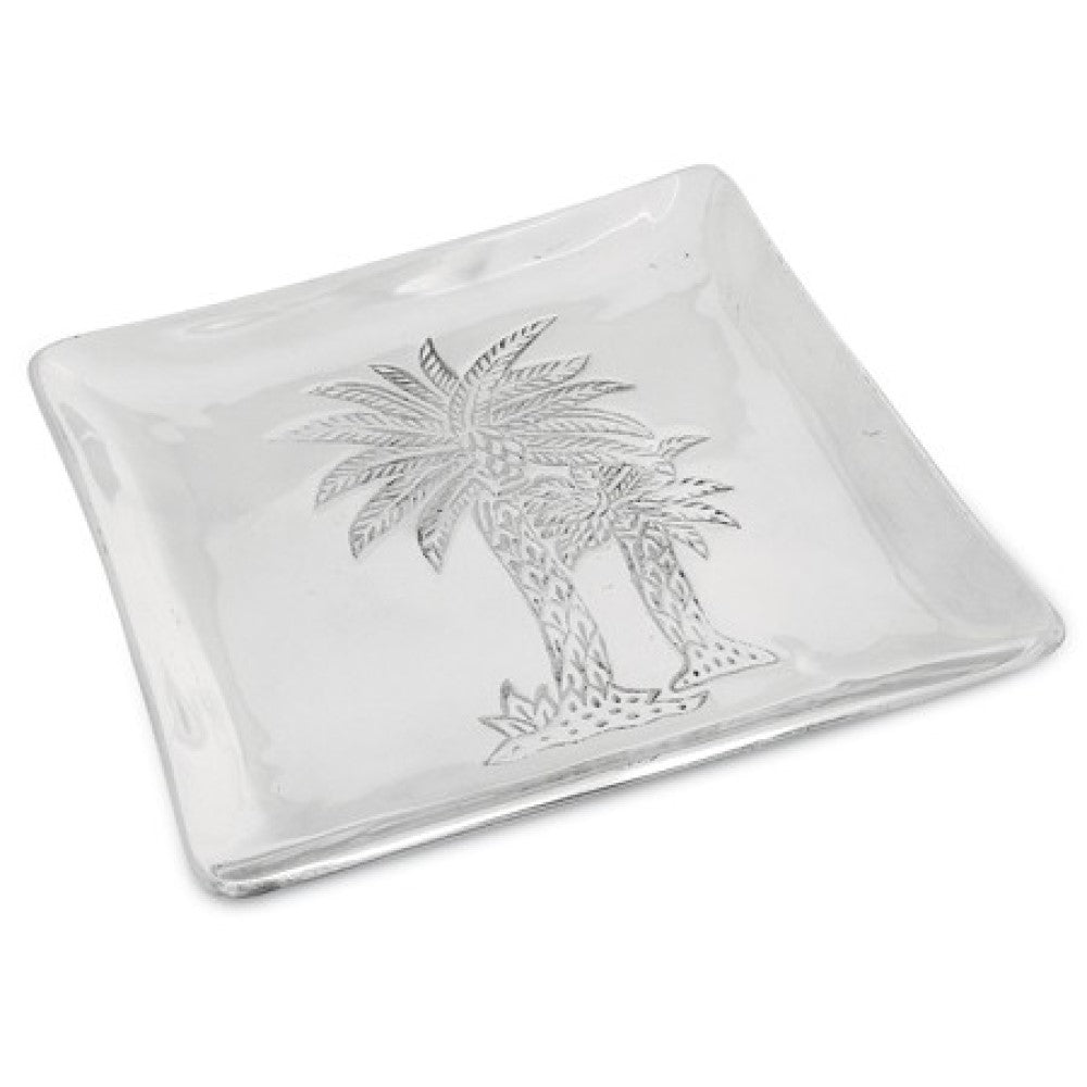 Square Silver Palm Tree Plate - 99fab 