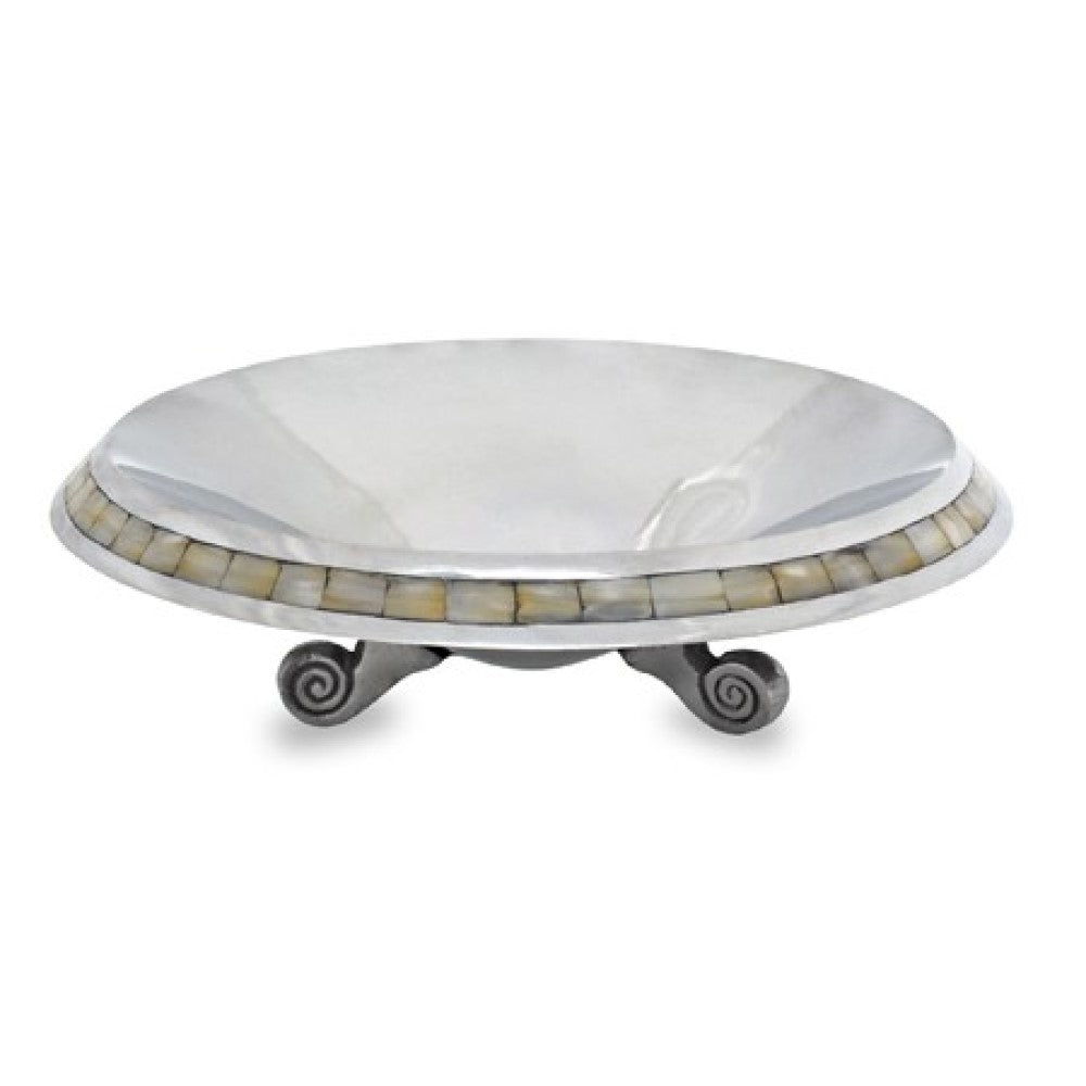 Silver And Mother Of Pearl Pedestal Centerpiece Bowl - 99fab 