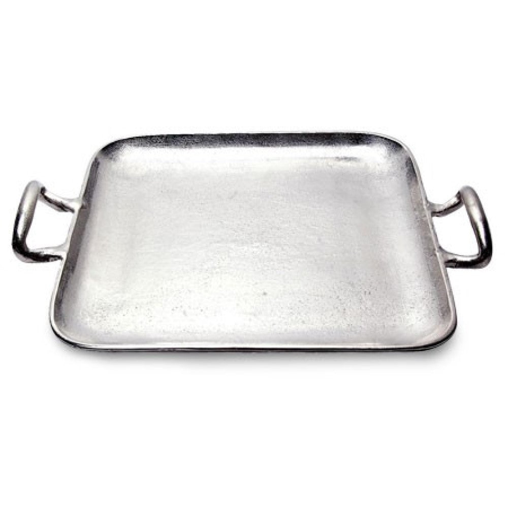 Silver Square Shaped Metal Tray