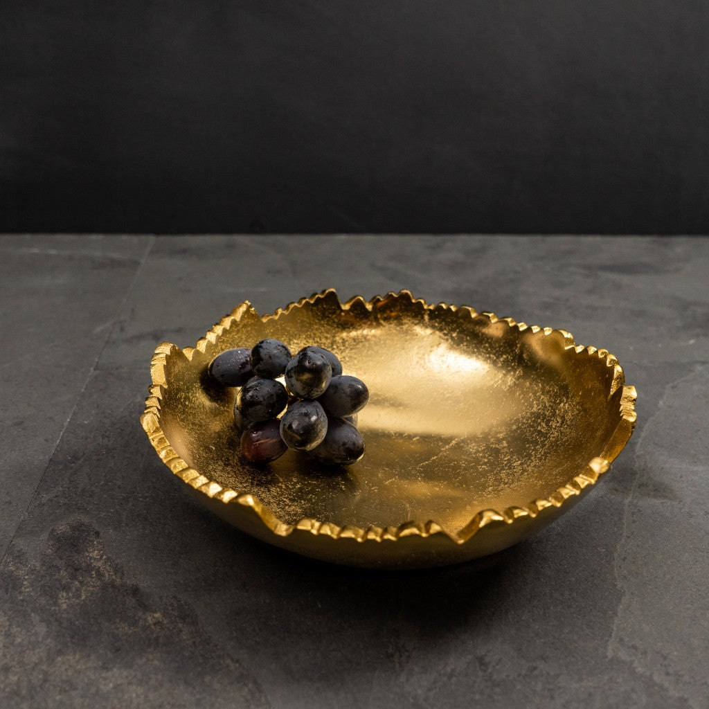 Golden Abstract Torn Texture Serving Bowl - 99fab 