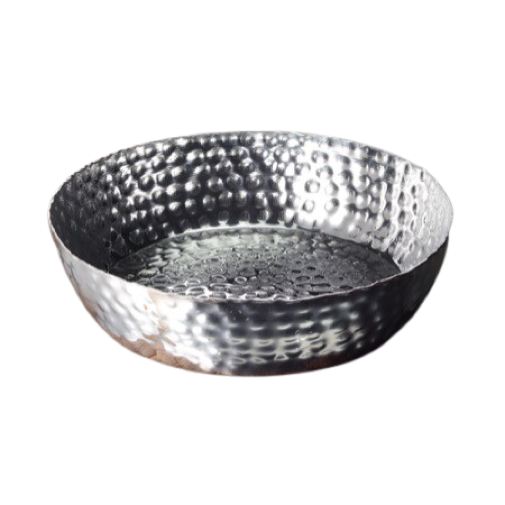 Round Silver Hand Hammered Serving Bowl - 99fab 