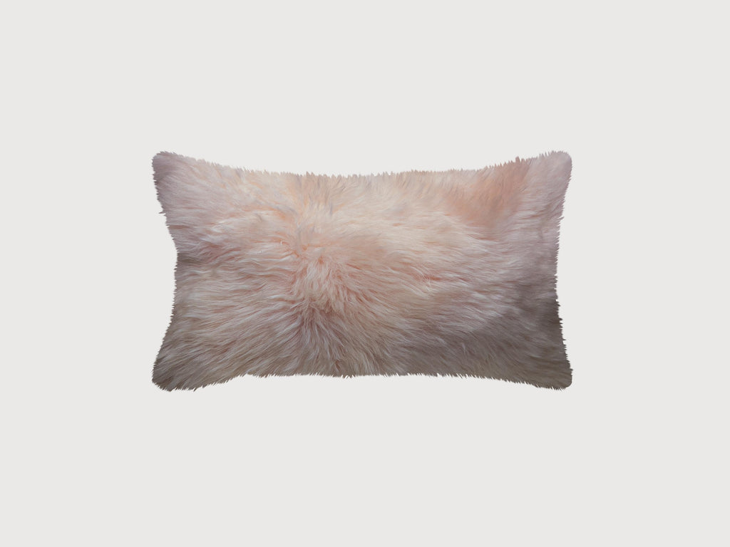 Blush Natural Sheepskin Lumbar Pillow - 99fab 