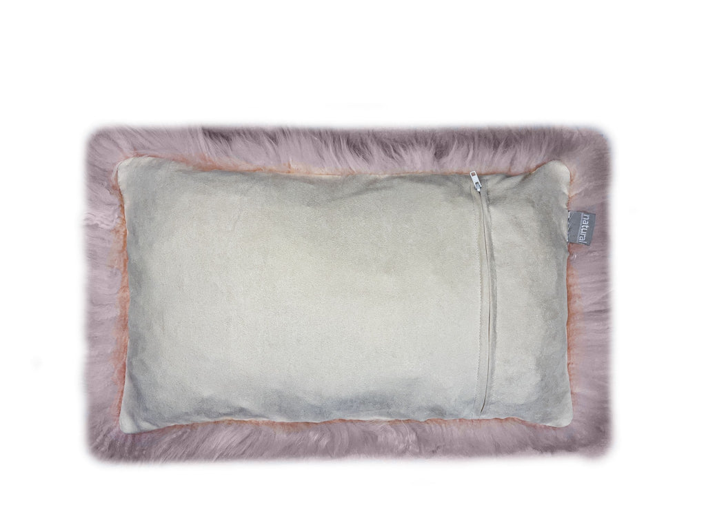 Set Of Two Blush Natural Sheepskin Lumbar Pillows - 99fab 