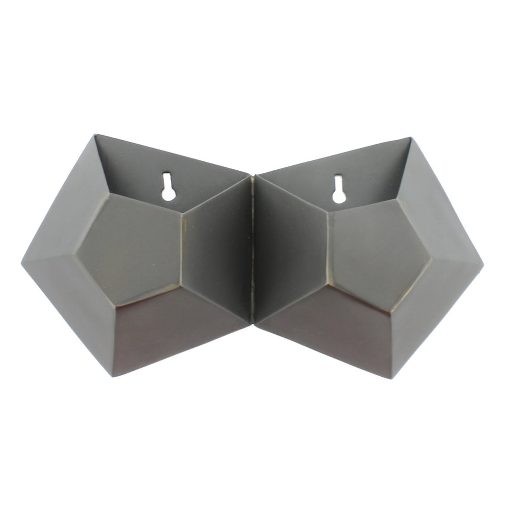 Double Pentagonal Iron Wall Vase - 99fab 