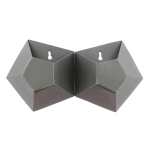 Double Pentagonal Iron Wall Vase