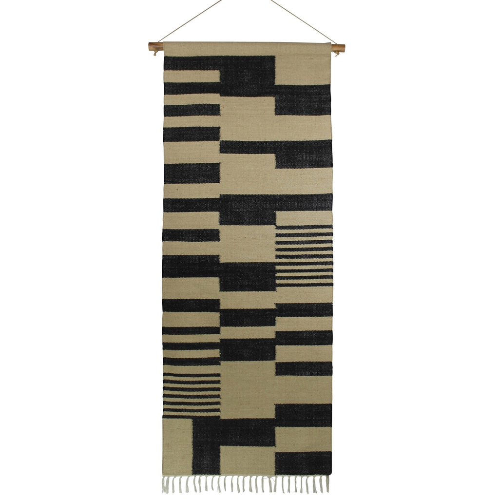 Black And Beige Jute Wall Hanging - 99fab 