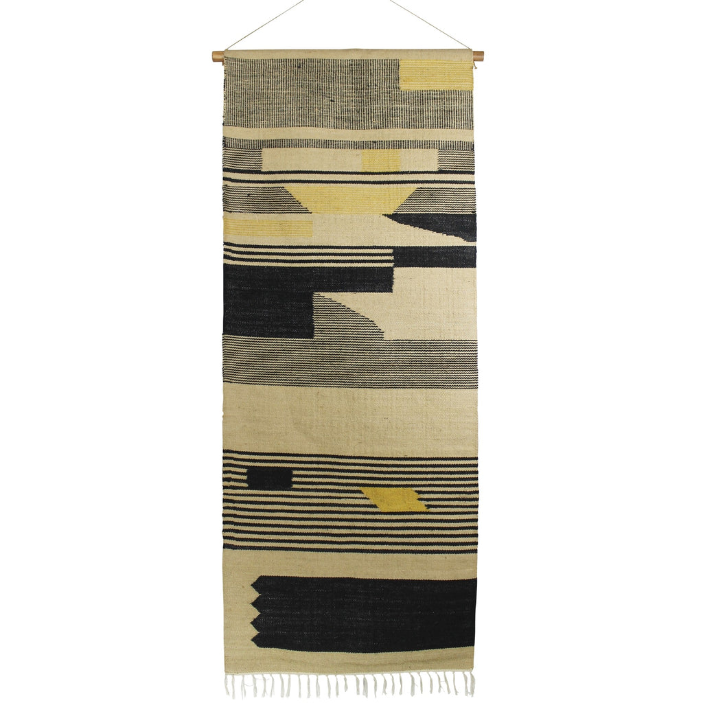 Black And Beige Angular Patterns Wall Hanging - 99fab 