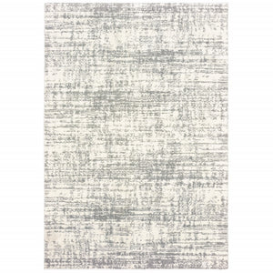 2’X3’ Ivory And Gray Abstract Strokes Scatter Rug