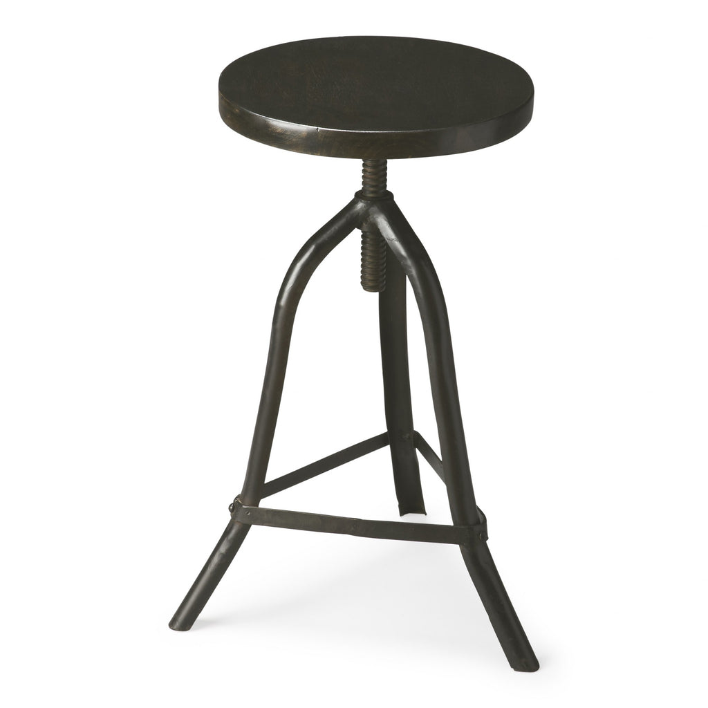 Black Iron Revolving Round Stool - 99fab 