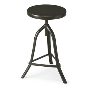 Black Iron Revolving Round Stool