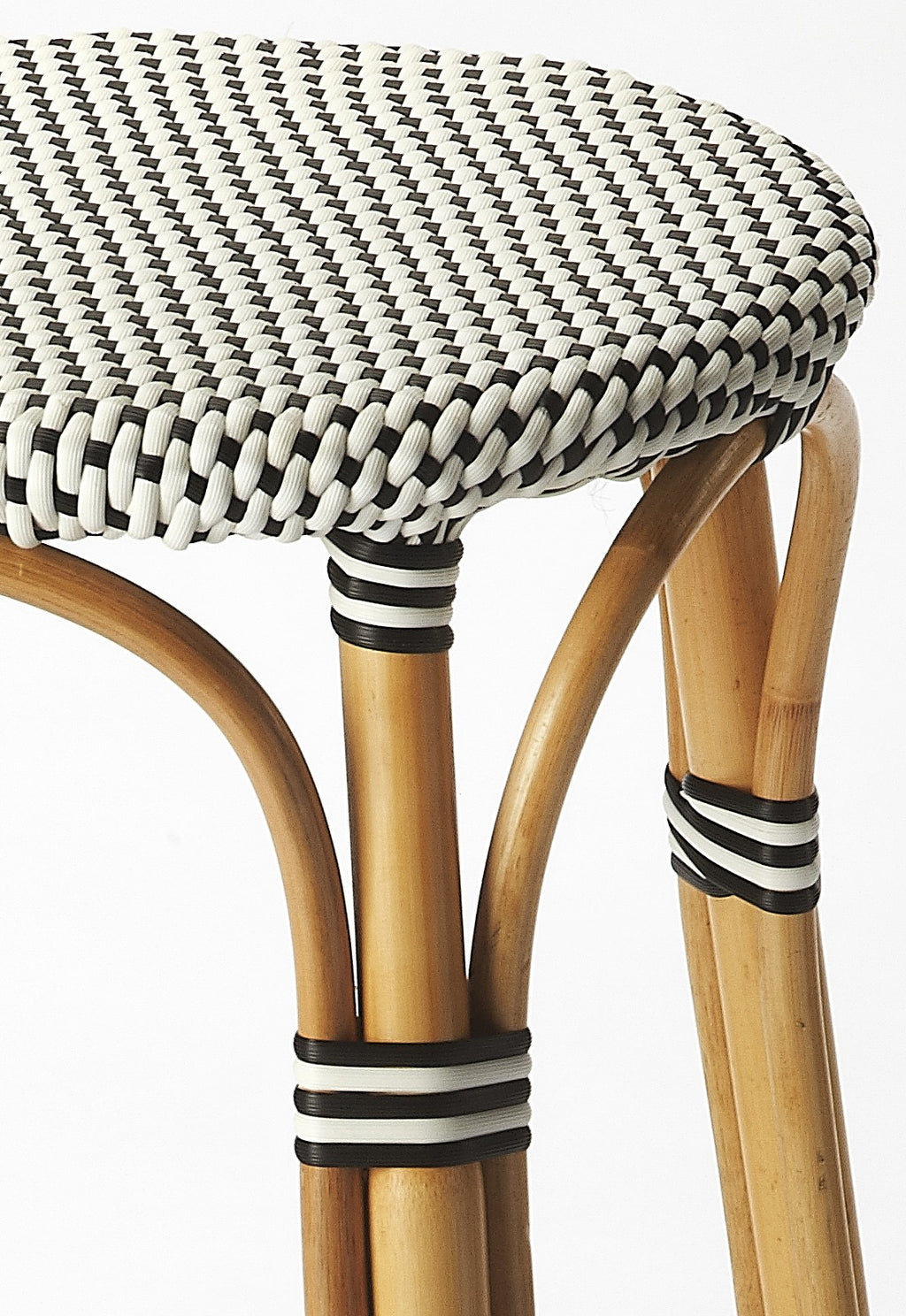 Classic Black And White Rattan Bar Stool - 99fab 