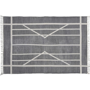 4' X 6' Gray Dhurrie Area Rug