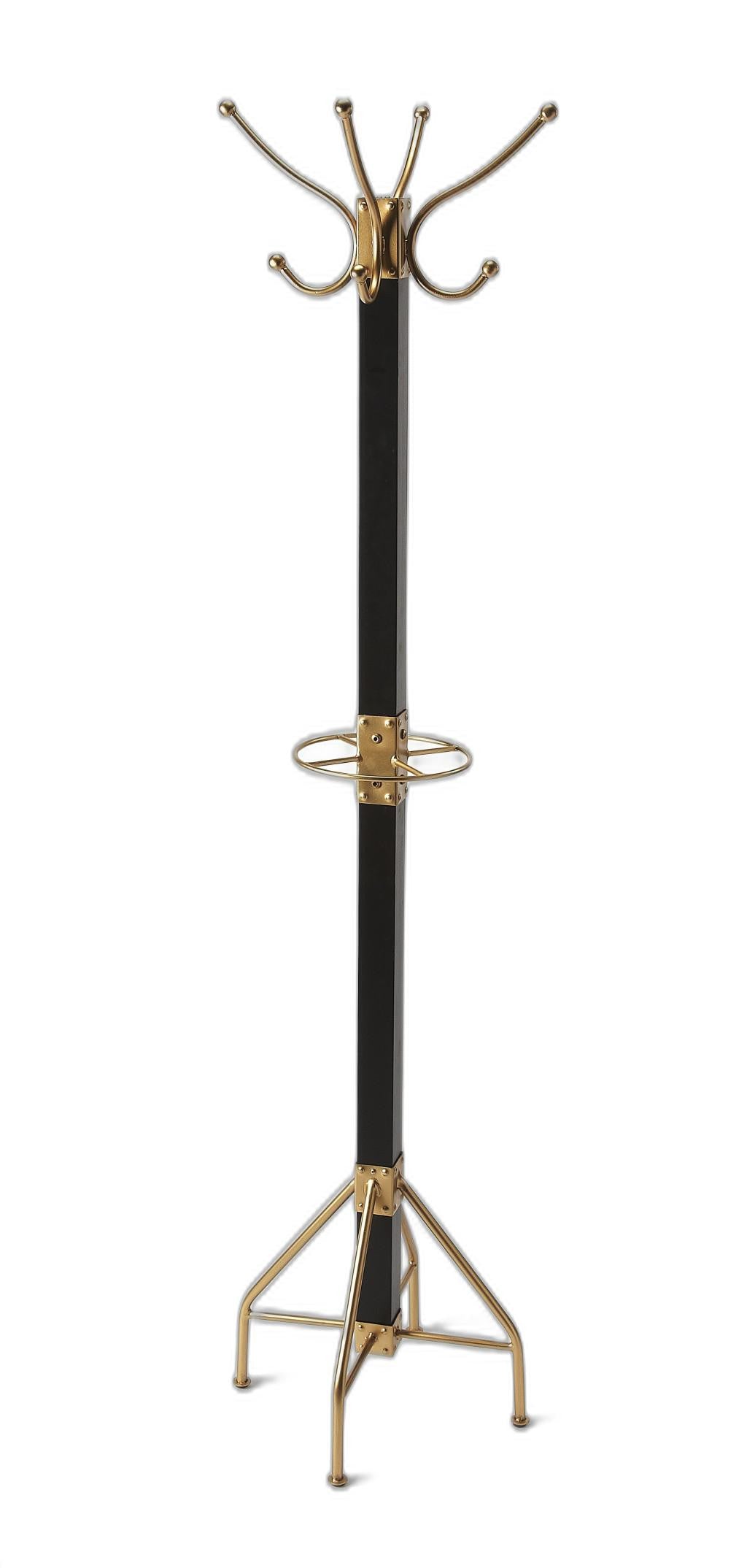 Logan Square Black & Gold Coat Rack Tree - 99fab 