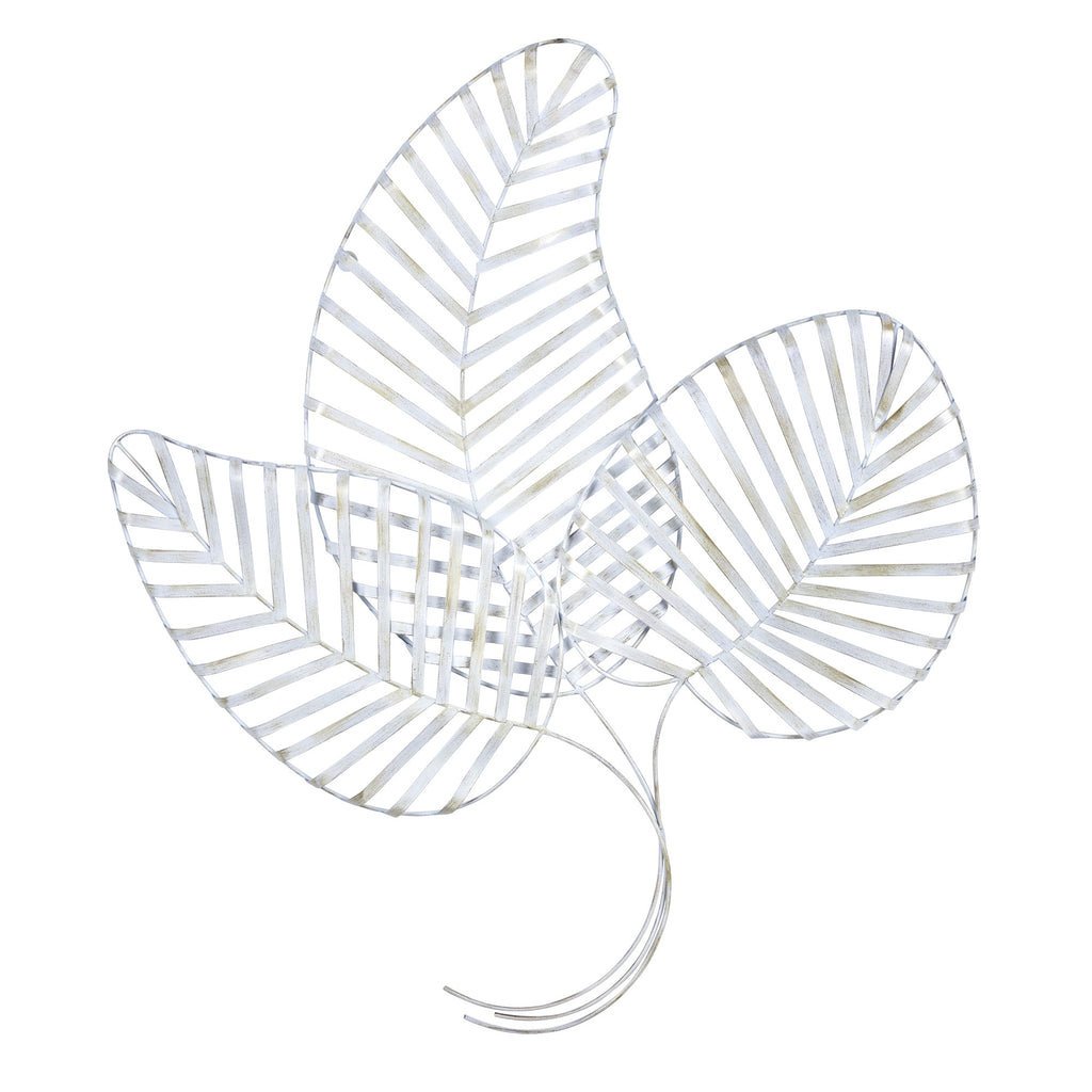 Fanned White Metal Leaf Wall Decor - 99fab 