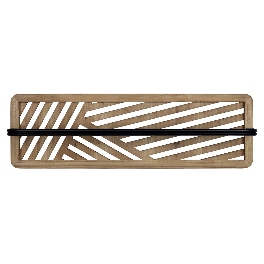 Cut Out Design Wood And Metal Towel Rack - 99fab 