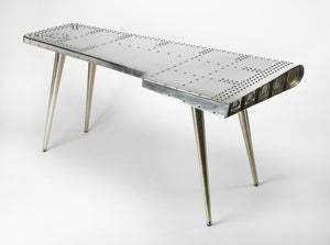 68" Silver Metal Writing Desk