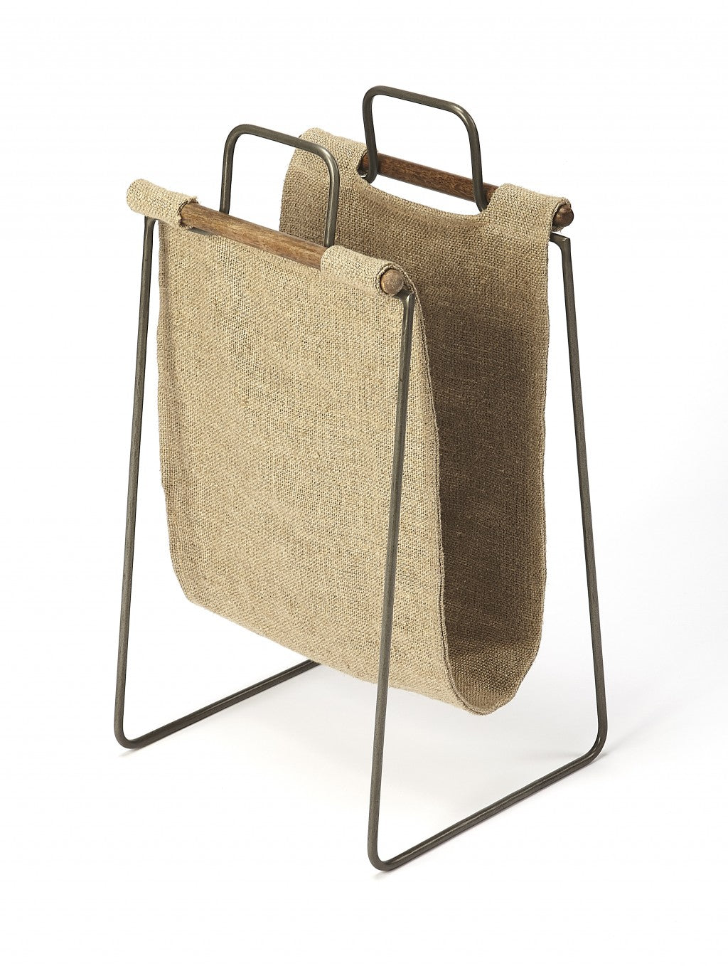 Hanging Burlap And Iron Magazine Rack - 99fab 