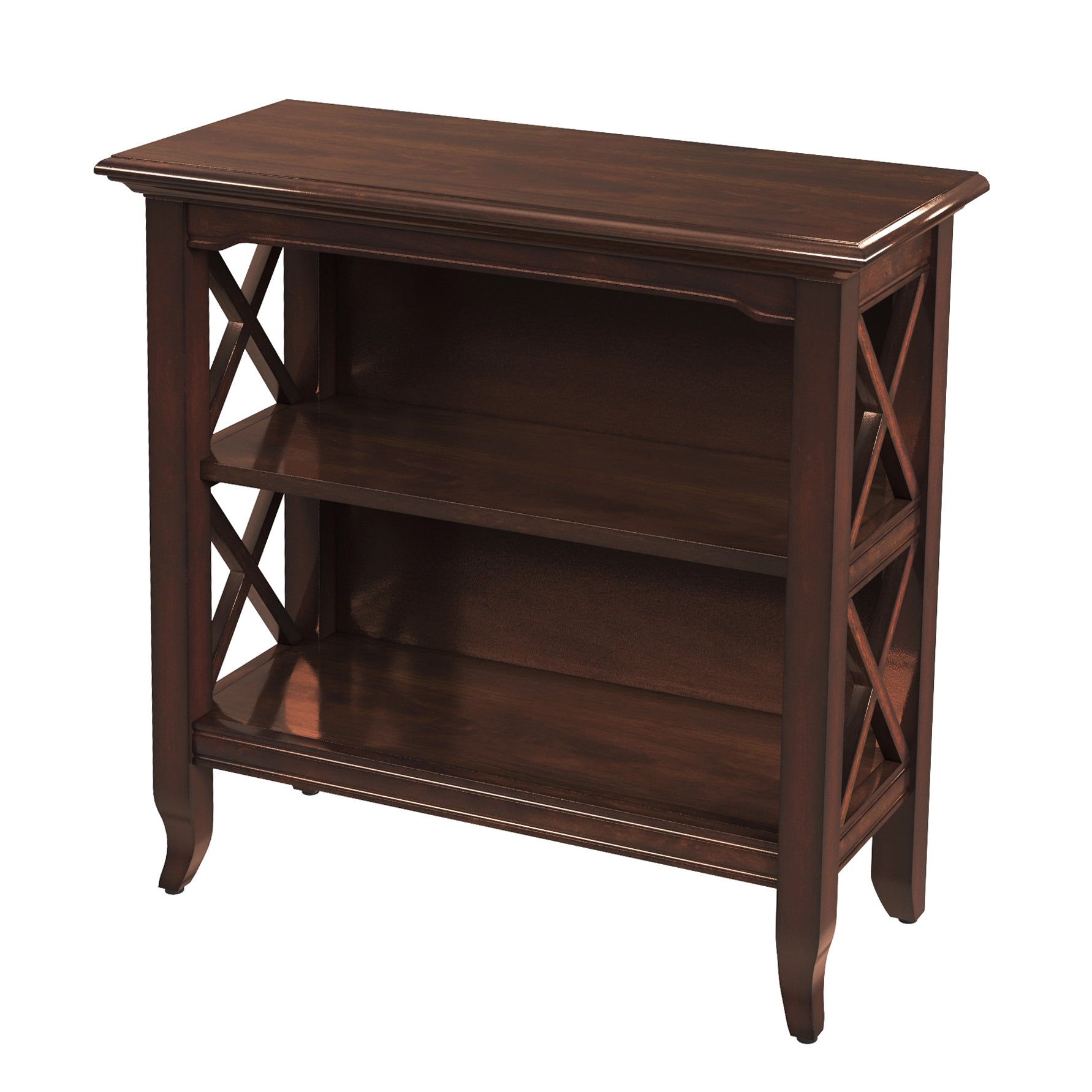 30" Brown Two Tier Standard Bookcase