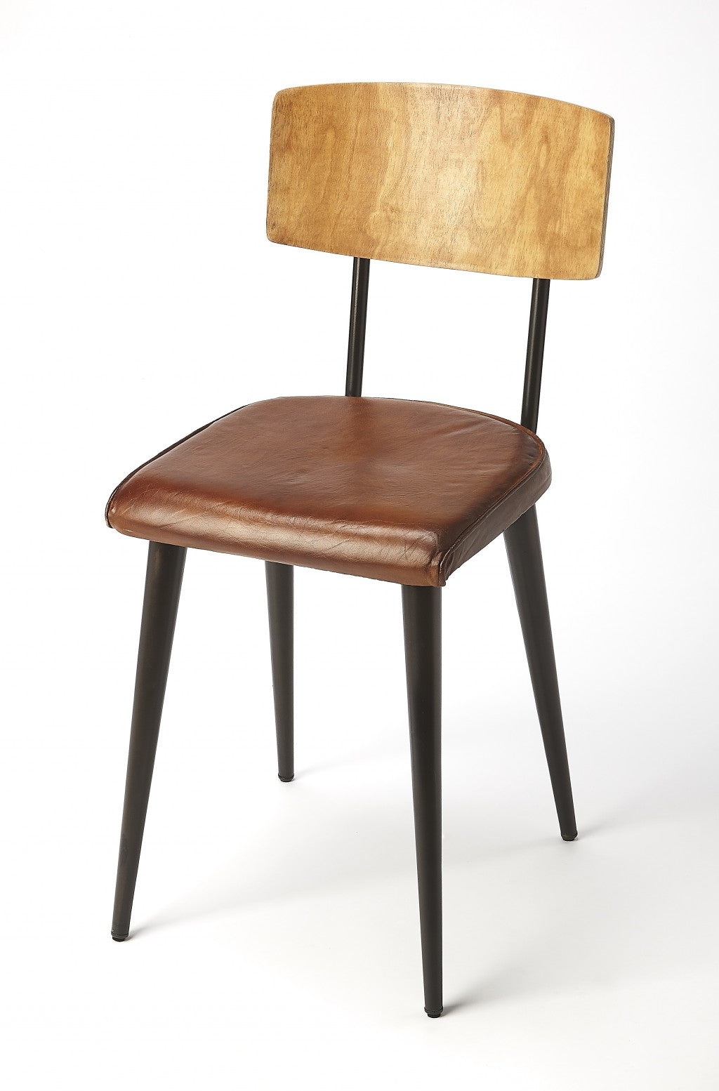 Metal and Wood Leather Dining Chair - 99fab 