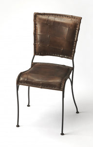 16" Brown Faux Leather Side Chair