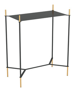 Moderna Black and Gold Accent Side Table