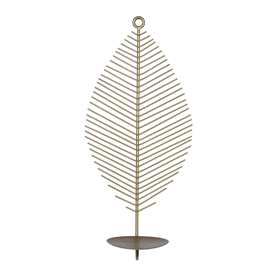 Contemporary Leaf Shaped Matte Gold Wall Sconce - 99fab 