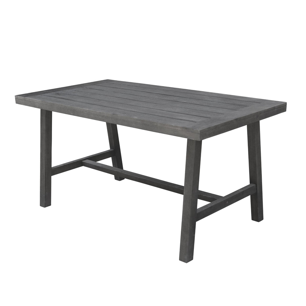 Dark Grey Dining Table With Leg Support - 99fab 