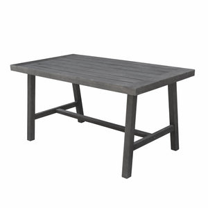 Dark Grey Dining Table With Leg Support