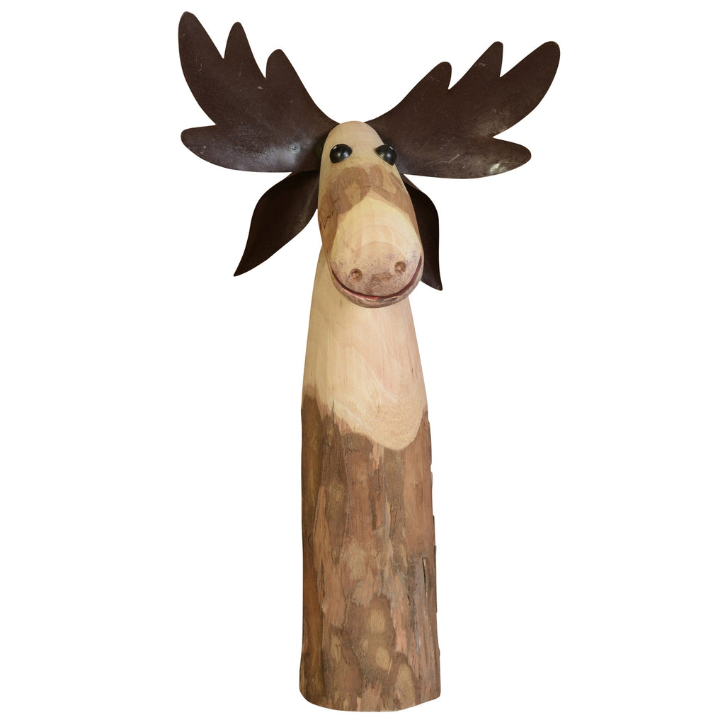 Jumbo Wood And Metal Moose Sculpture - 99fab 