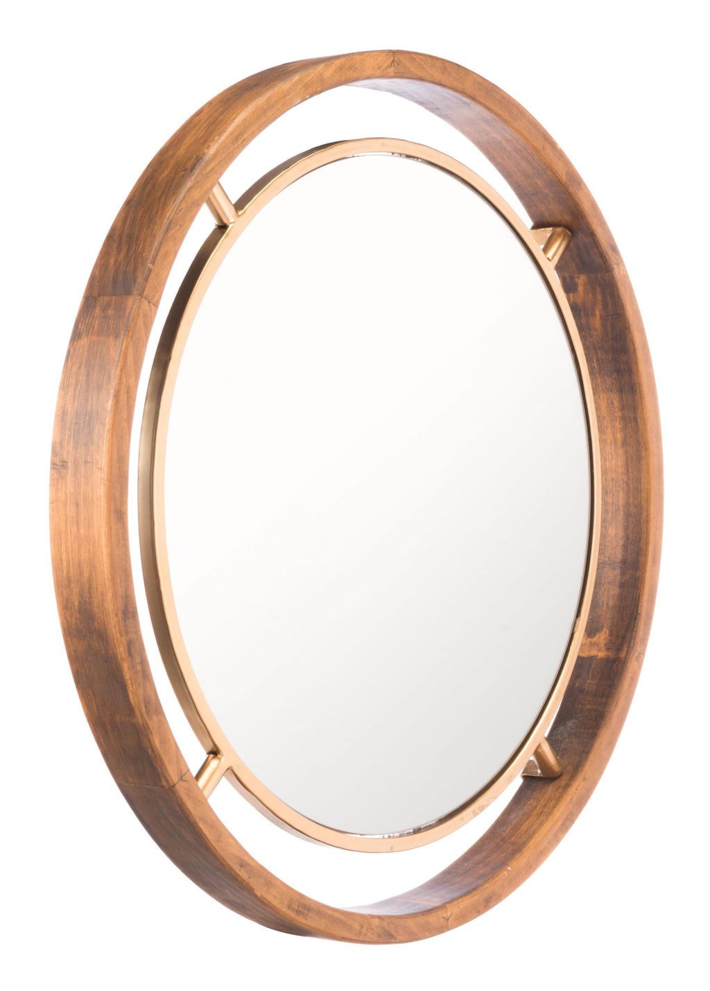 Antiqued Gold Round Wall Mirror - 99fab 