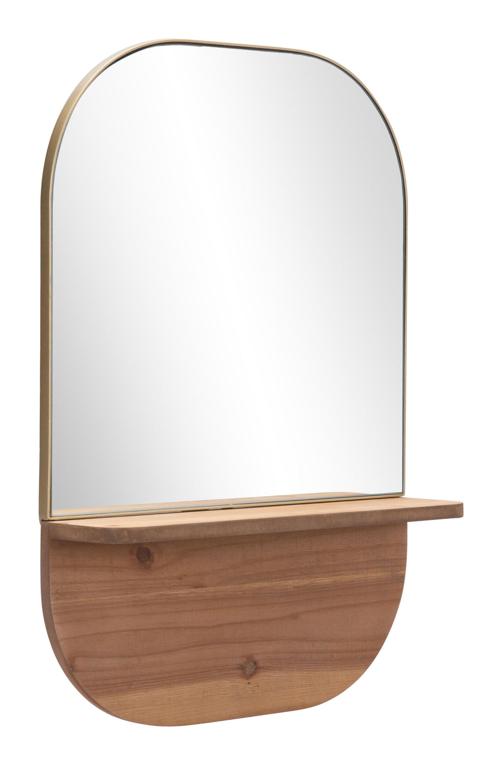 Gold Rectangular Mirror with Shelf - 99fab 