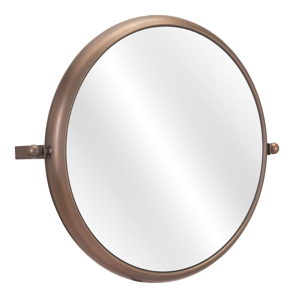 Industrial Gold Round Mirror - 99fab 