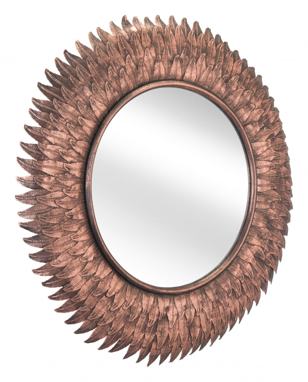 Bronze Leaf Round Mirror - 99fab 