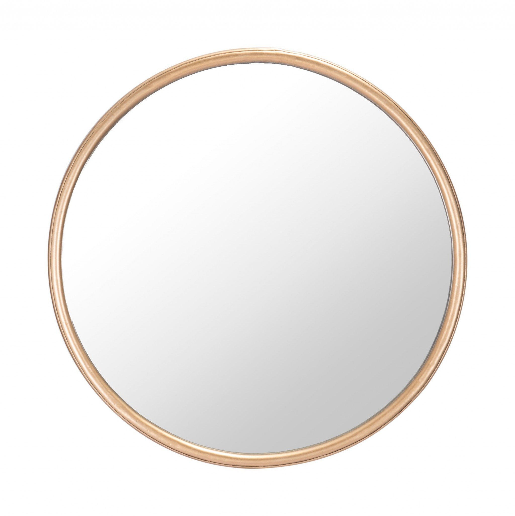 Gold Thick Border Round Mirror