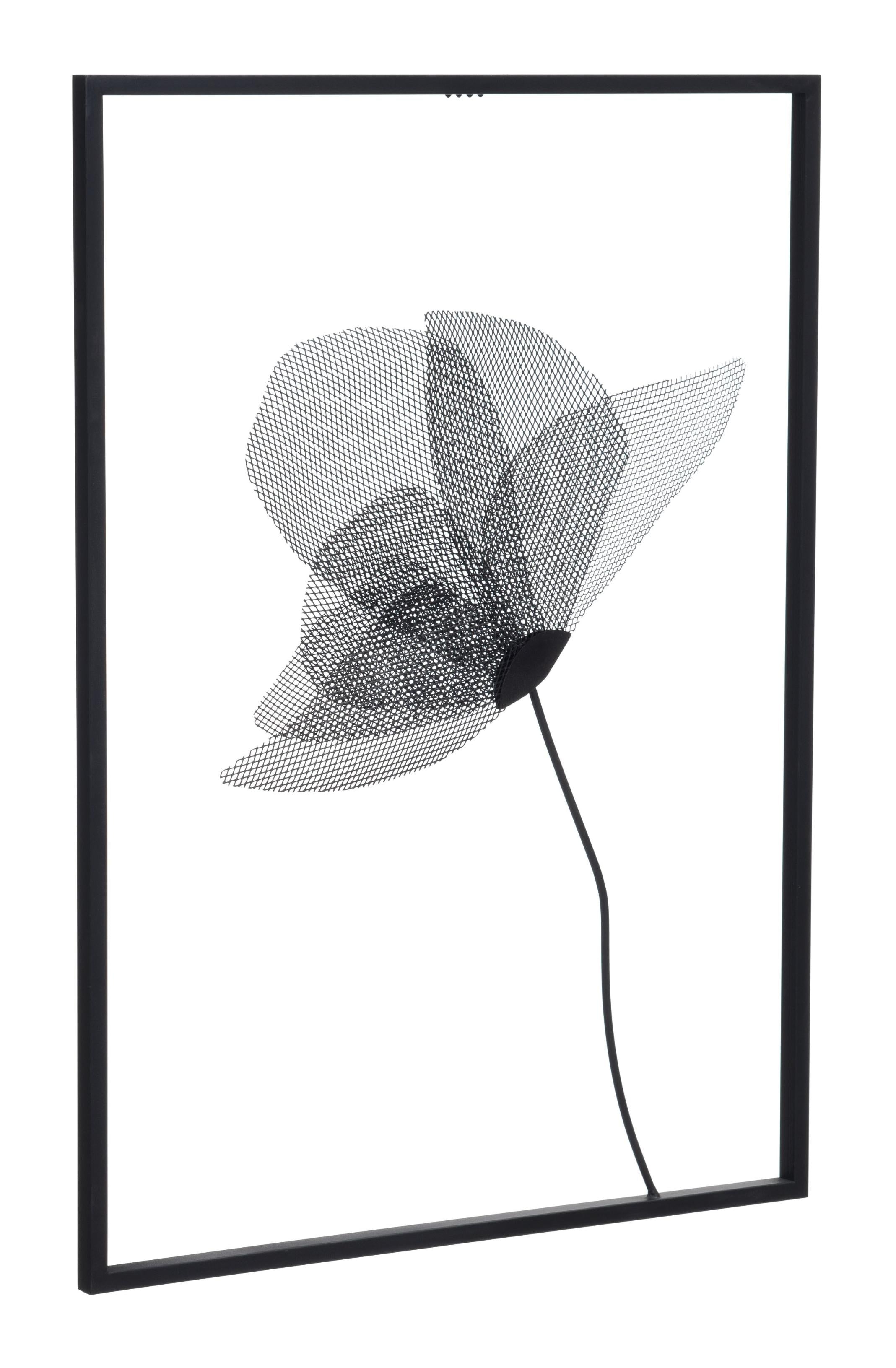 Matte Black Modern Bloom Wall Art