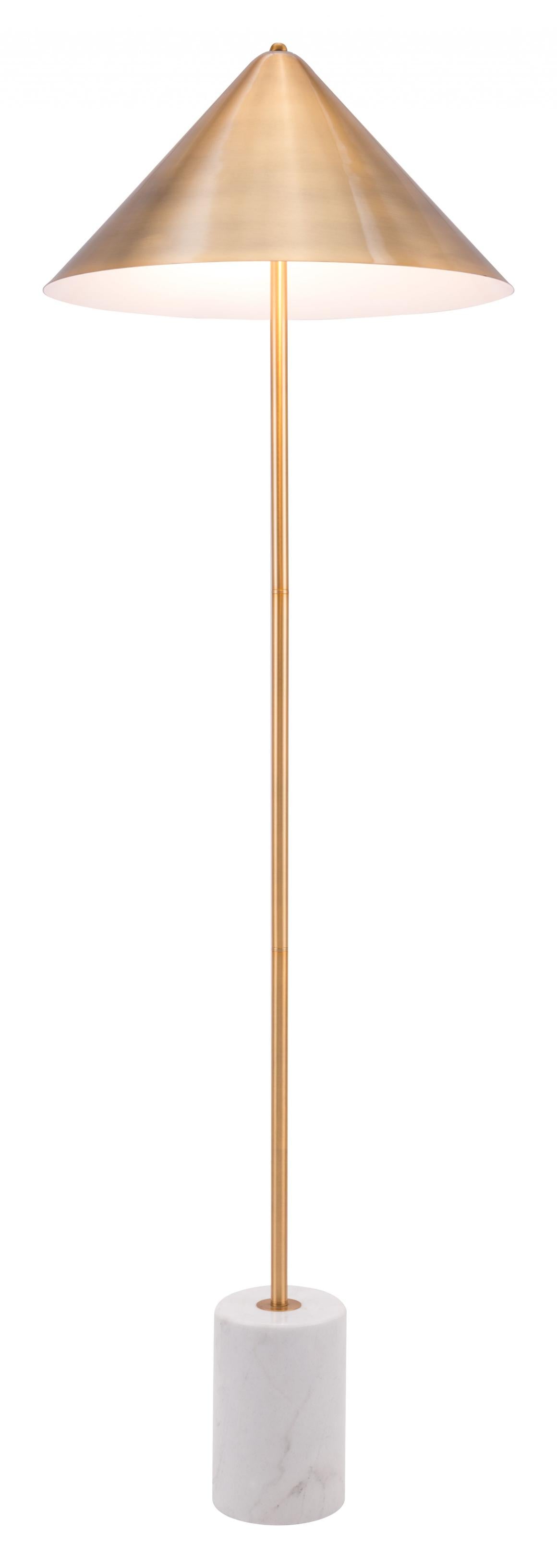 Flare Floor Lamp Gold & White