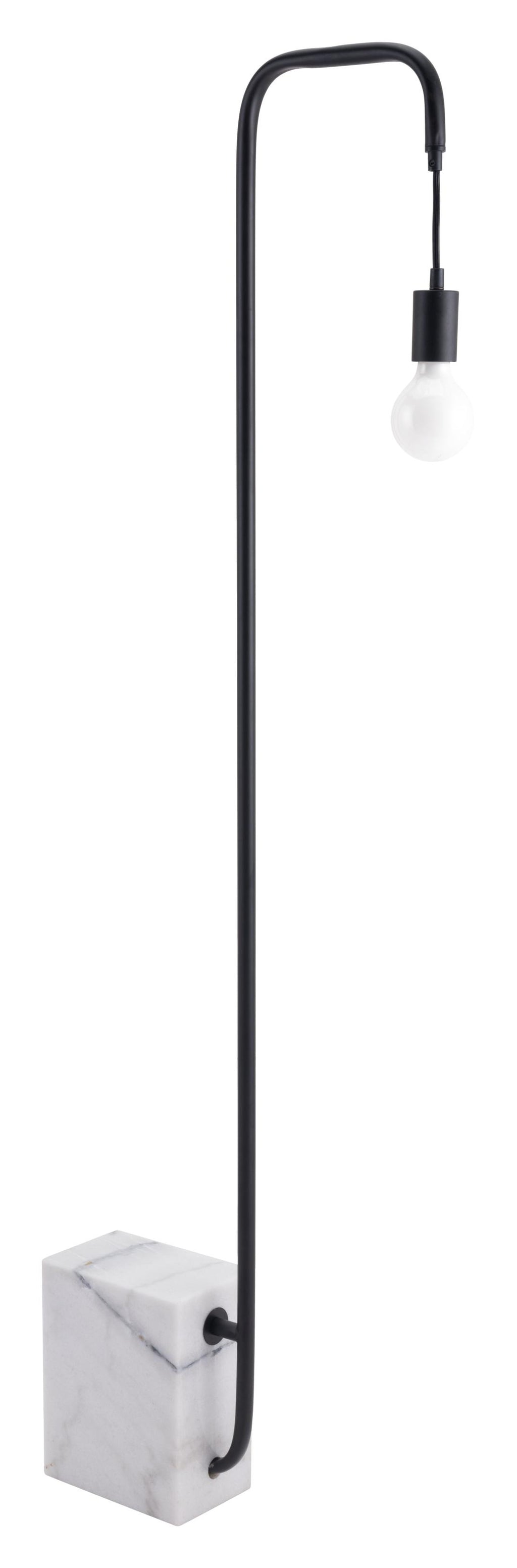 Black Industrial and White Marble Bulb Floor Lamp - 99fab 