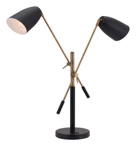 28" Black and Gold Adjustable Table or Desk Lamp