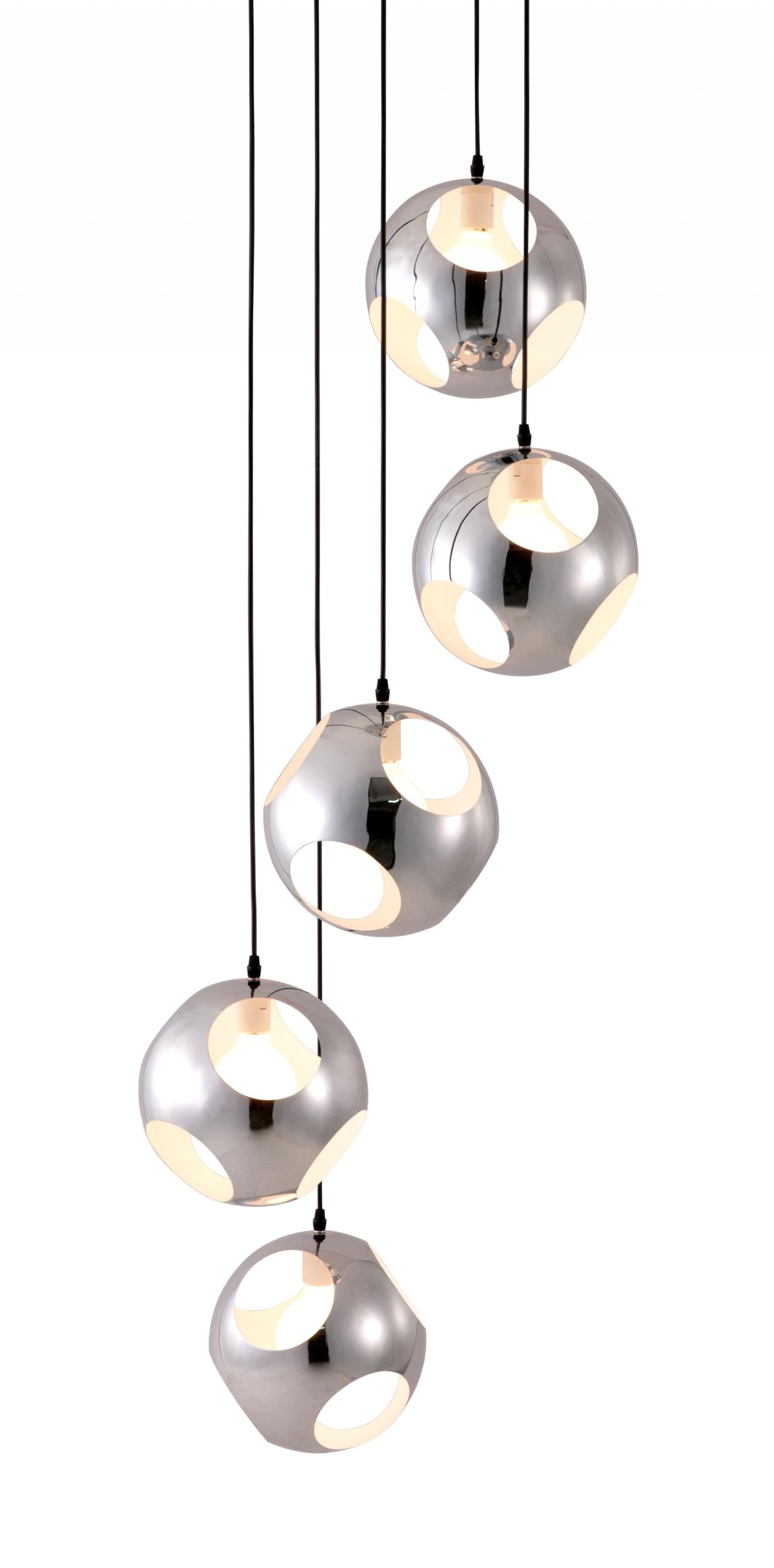 Modern Chrome Asteroid Ceiling Lamp