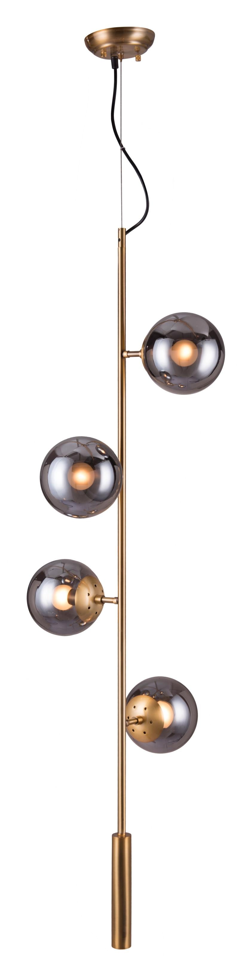 Gold Berry and Smoked Glass Ceiling Lamp - 99fab 