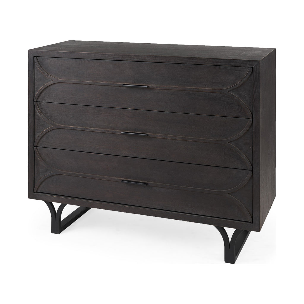 Contemporary Dark Oval Accent Cabinet - 99fab 